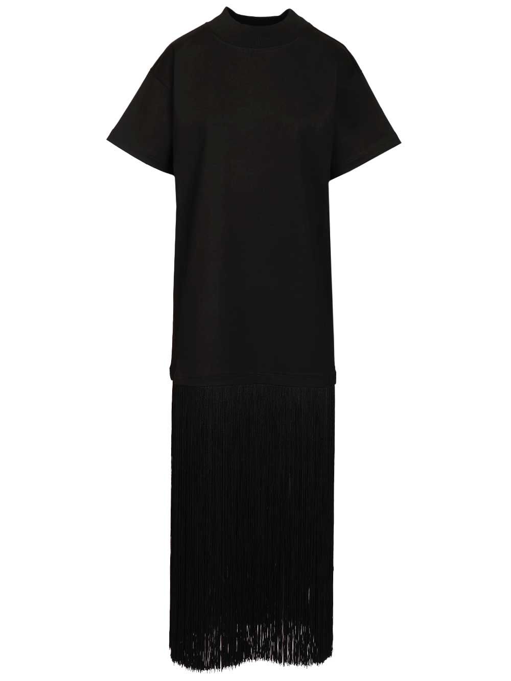 AlaÏA Cotton Jersey  With Fringe T-Shirt - Nero | 075ef81e85a368bb16f47e2f7945a9a32958c5b0