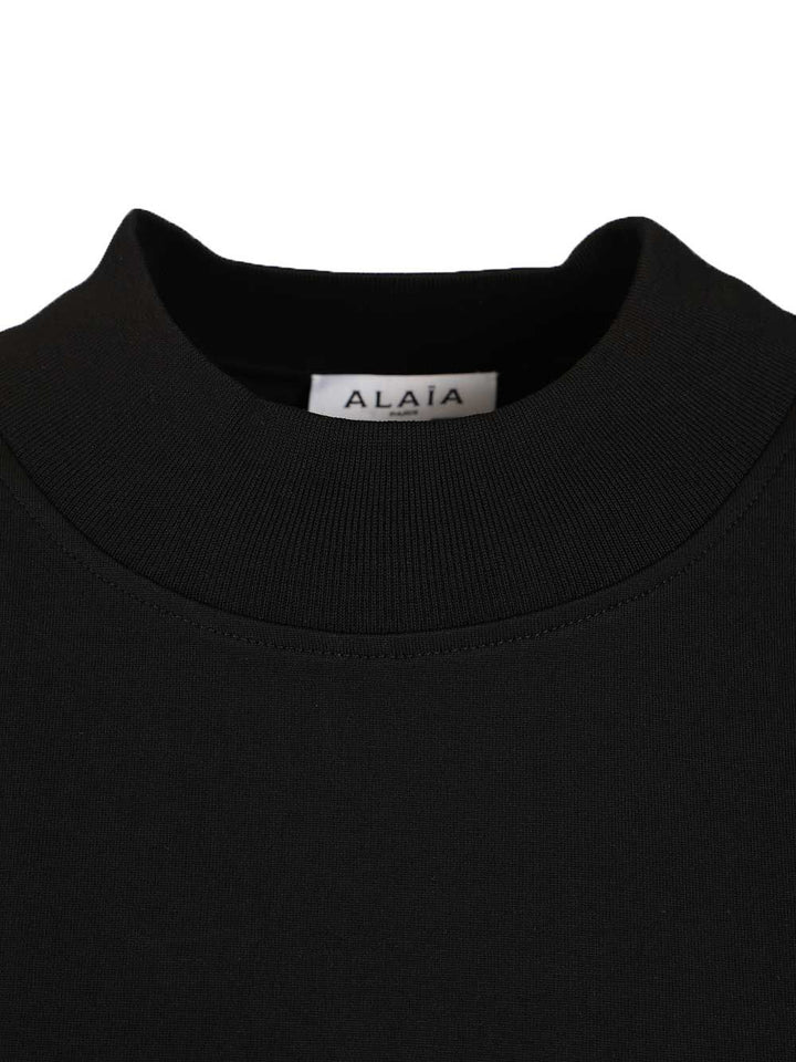 AlaÏA Cotton Jersey  With Fringe T-Shirt - Nero | 7285e26e94c21bd51b402edc5376dfa540fff4a1