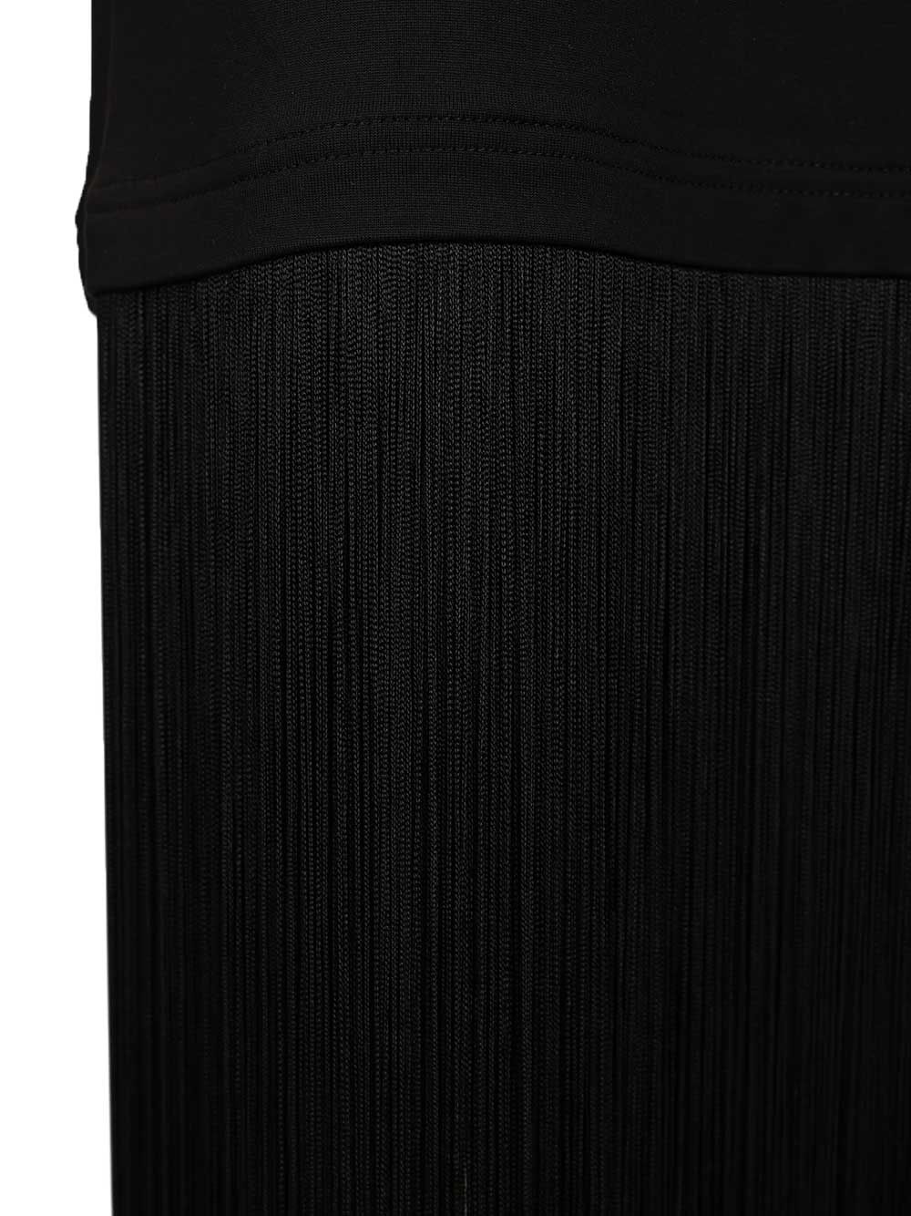 AlaÏA Cotton Jersey  With Fringe T-Shirt - Nero | 96d8b0e5ad334482ead0524684b590eefc12eda7