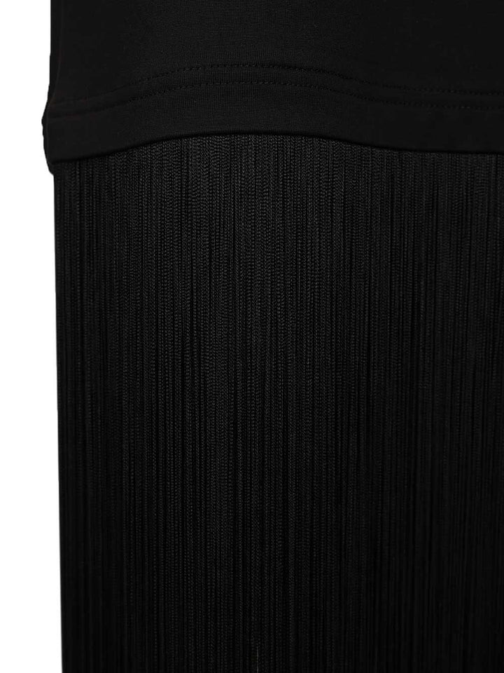 AlaÏA Cotton Jersey  With Fringe T-Shirt - Nero | 96d8b0e5ad334482ead0524684b590eefc12eda7