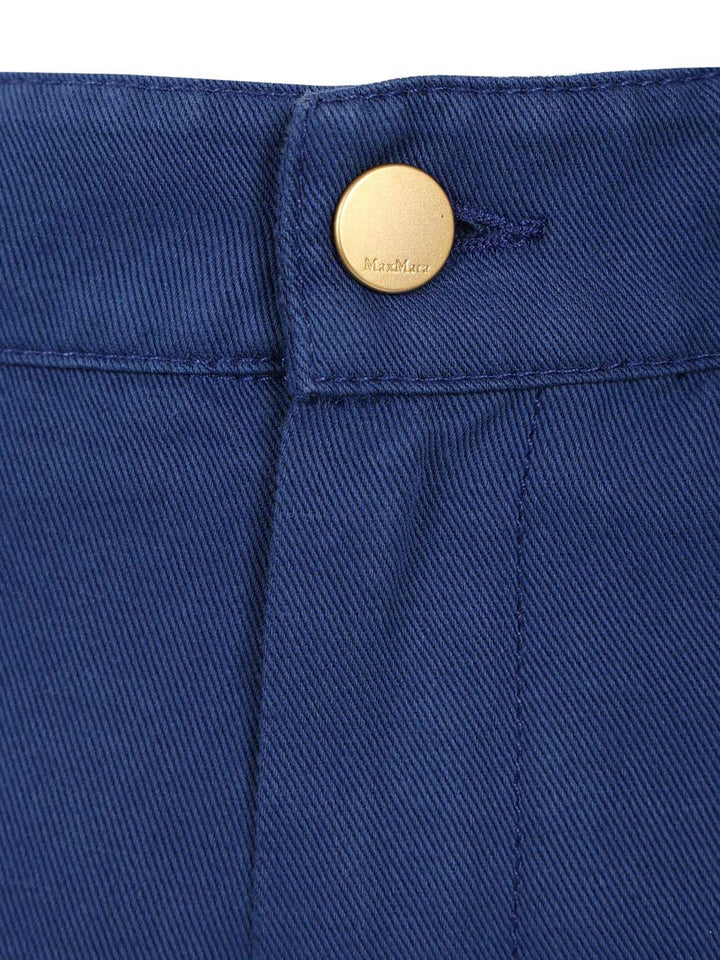'S Max Mara Cotton And Linen Drill Trousers - Blu | 6fb4845d2a3bcc02df730f0dd7baf62cfc600a12