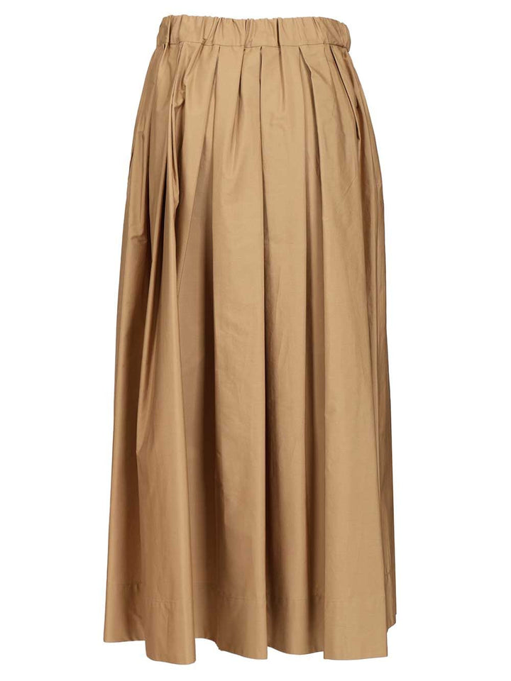 'S Max Mara Cotton Poplin Skirt Gonne - Beige | 09470523ef0190f6ae5f90b34c5d73d77c41f498