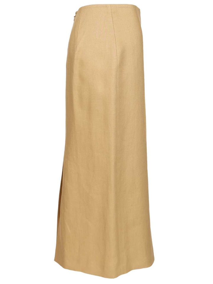 Max Mara Slim-Fit Diagonal Linen Skirt Gonne - Beige | ca3dfcc236c980c50f998c6e001888a9ff4fd8e6