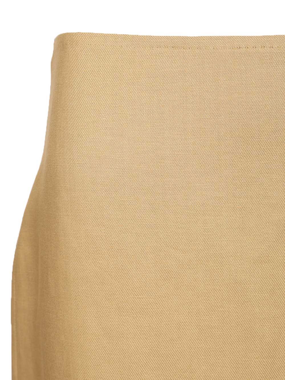Max Mara Slim-Fit Diagonal Linen Skirt Gonne - Beige | 165de18f27295ad34ddaba4998321a02473971a1