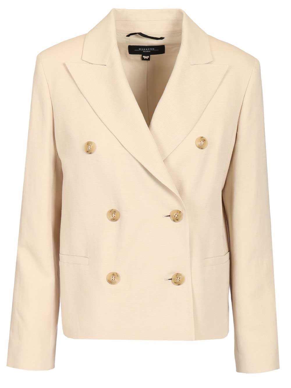 Weekend Max Mara Double-Breasted Blazer Giacche - Bianco | d115bc61aa8185a446e681cbba0f9f88f5f385e4