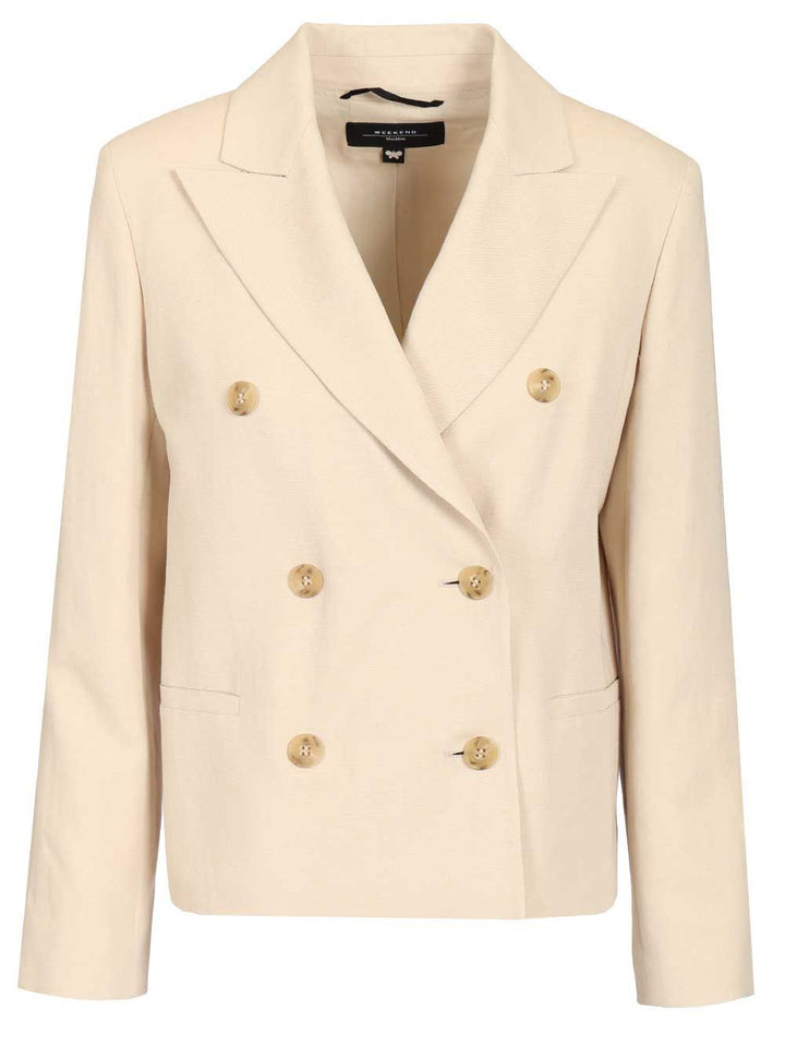 Weekend Max Mara Double-Breasted Blazer Giacche - Bianco | d115bc61aa8185a446e681cbba0f9f88f5f385e4