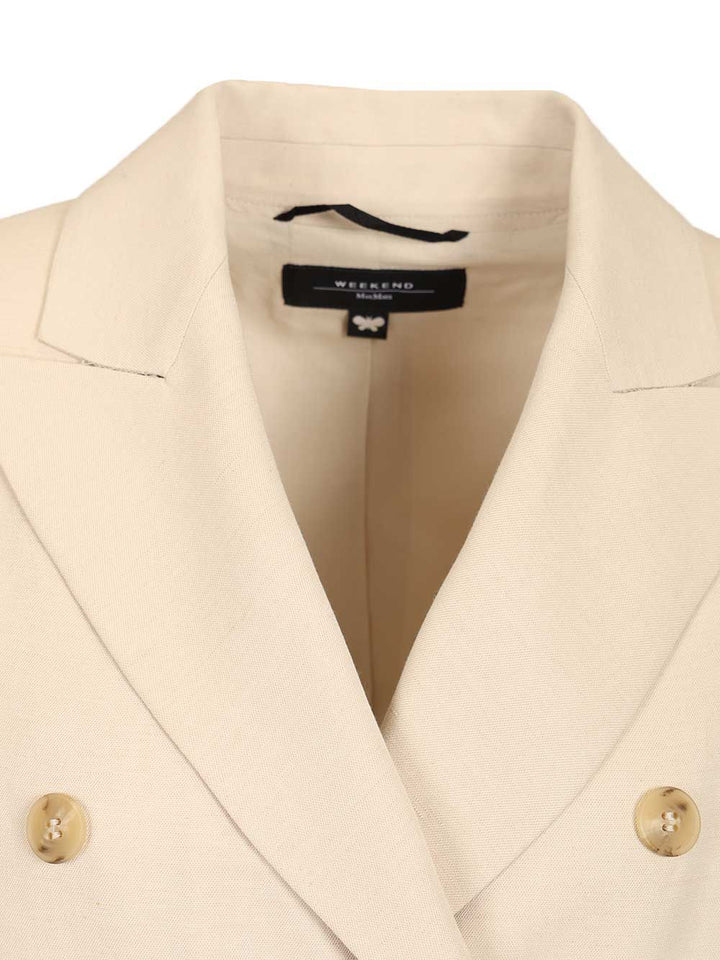 Weekend Max Mara Double-Breasted Blazer Giacche - Bianco | f621d9400ccac019203d2011c55b353b2f845734