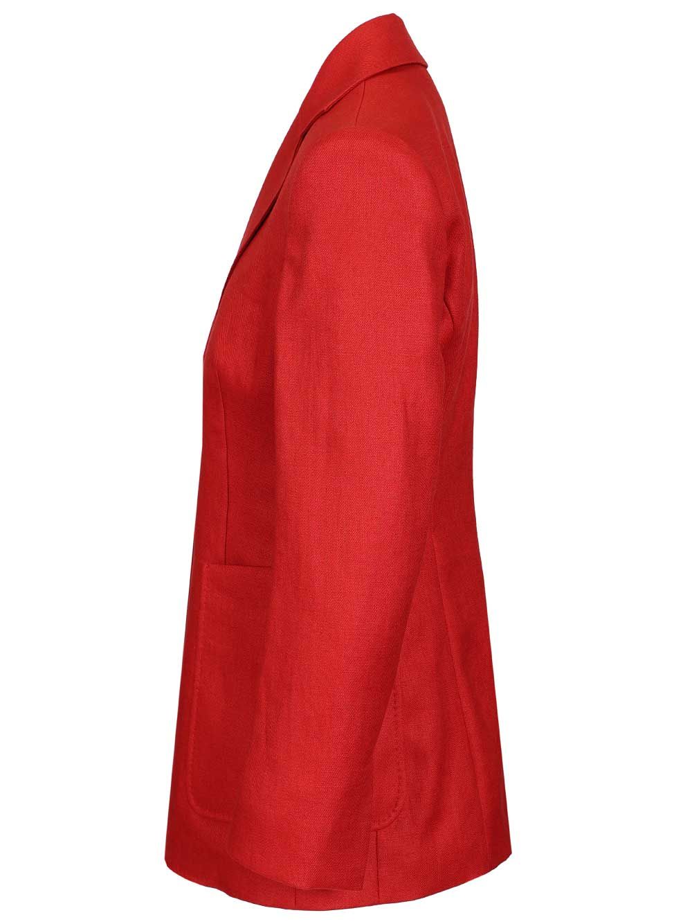 Max Mara Linen Blazer Giacche - Rosso | 97a28316d16334ea3a21ce6b987776024c111b71