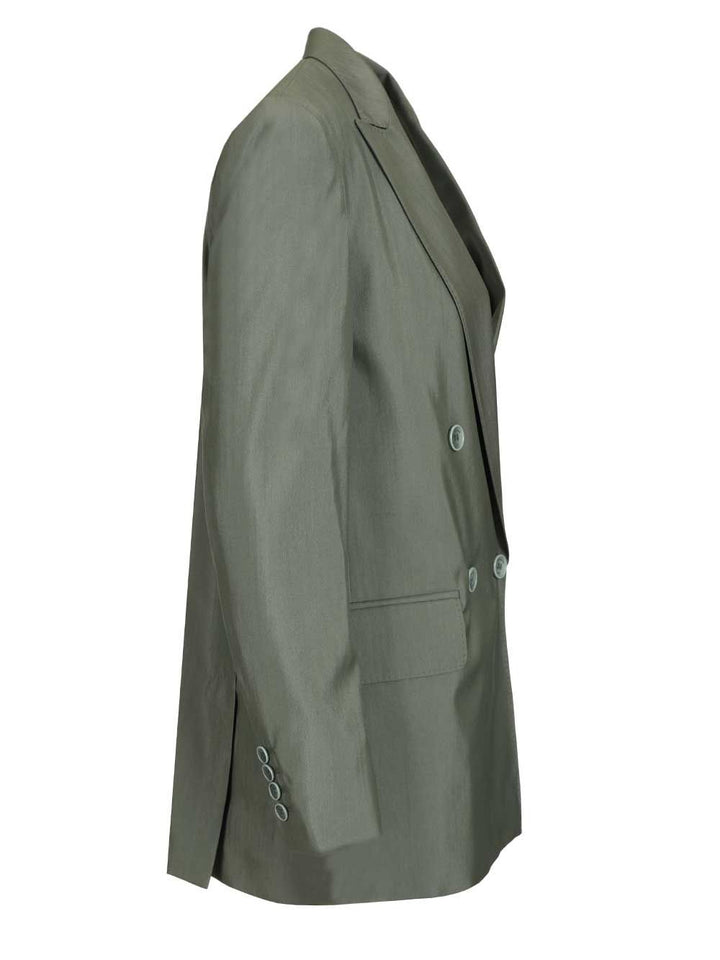 Max Mara Double-Breasted Blazer Giacche - Verde | f48bde76beed1908e463bf39e1ce8dfafb93bcbf