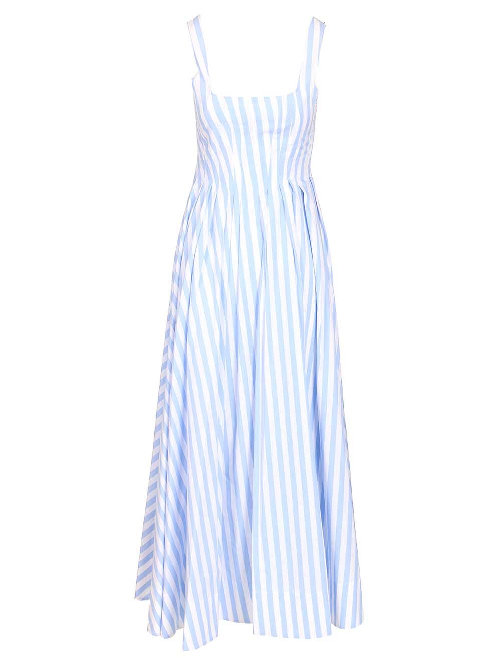 Sportmax Long Dress In Pure Cotton Poplin Abiti - Light blue | bdd2755a4415091ff6aa177b036bac10eb9eb9f1