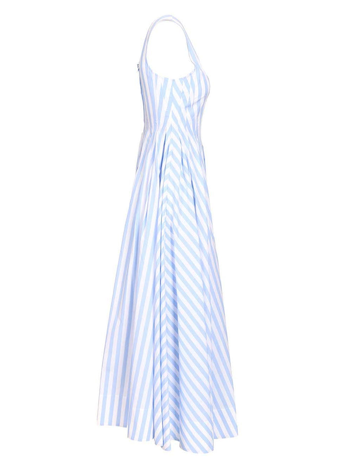 Sportmax Long Dress In Pure Cotton Poplin Abiti - Light blue | 03262d004858874bfa19e3de6078af706cd4921d