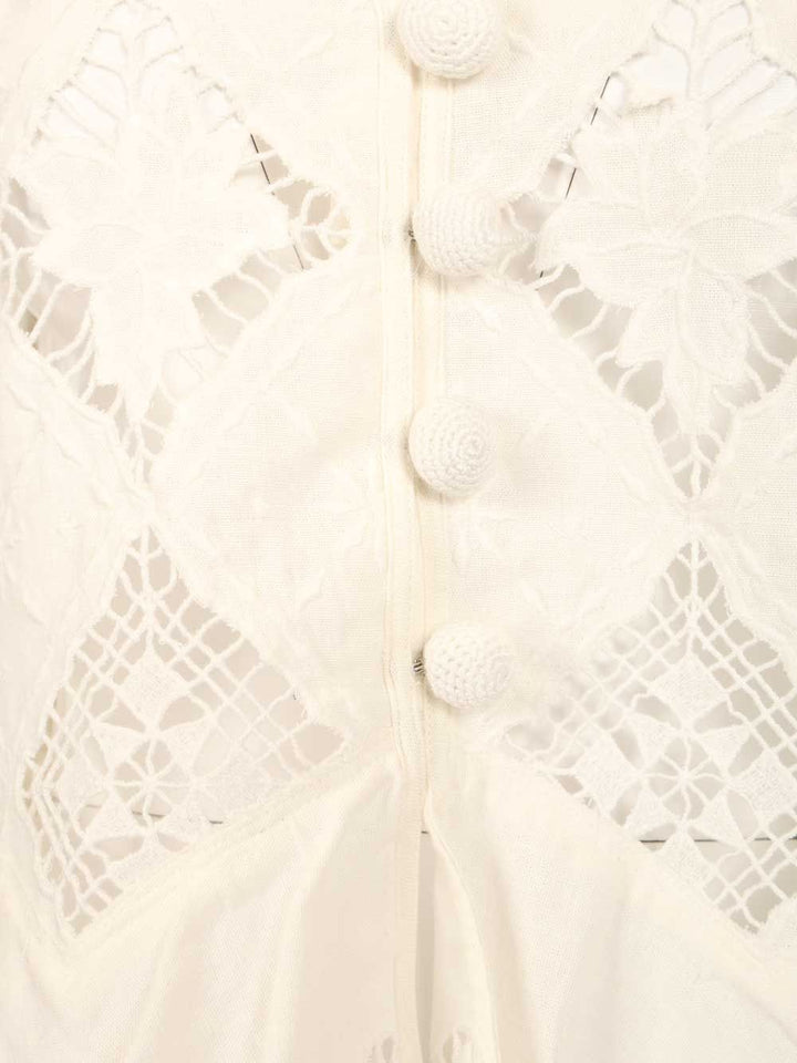 Isabel Marant Nina Blouse Top - Bianco | cb498254a53673a80af41db62500c883b95c84c1