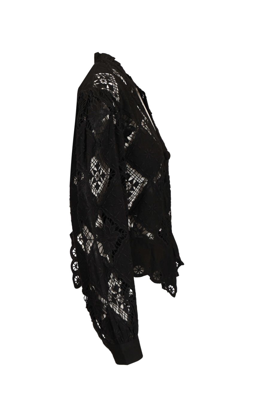 Isabel Marant Nina Blouse Top - Nero | b65d70743690a4b01cb174fb1dd7c4f003349e9d