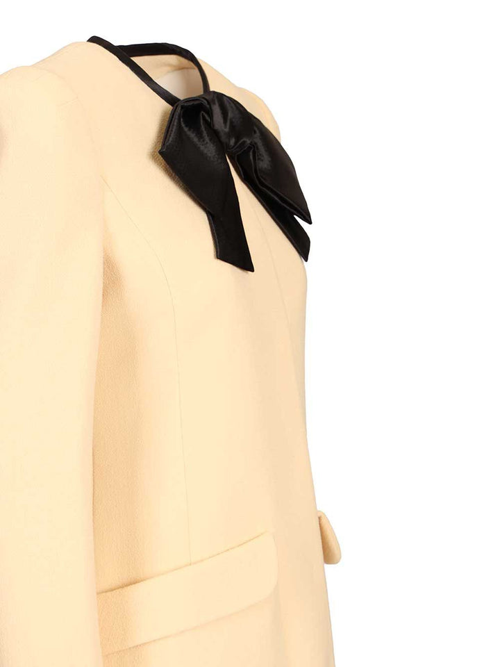 Valentino Garavani Wool Crepe Caban Jacket With Bow Giacche - Bianco | b361da6916f0ab36b54897e4ebdbf447777d41dc