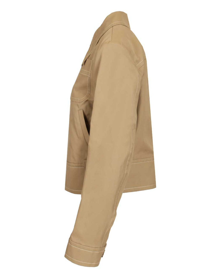 Ami Cotton Jacket Giacche - Beige | 92daceb2870d96576a6a03bc06345d7df7778687