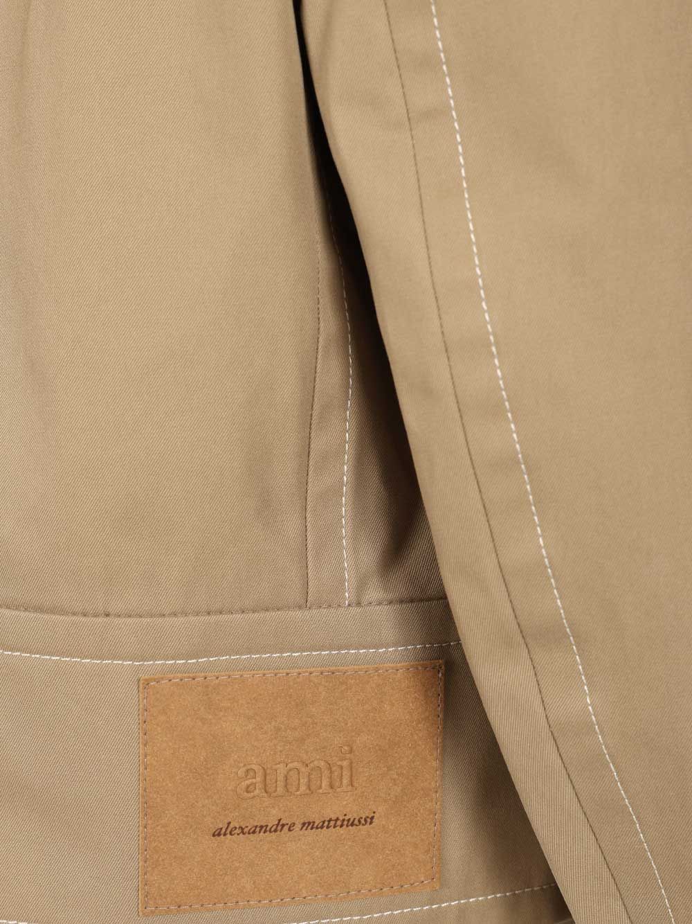 Ami Cotton Jacket Giacche - Beige | bf9bcbd1b66b7570702bd9891198d435931e7c01