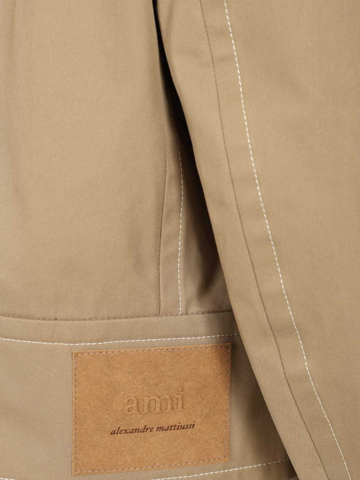 Ami Cotton Jacket Giacche - Beige | bf9bcbd1b66b7570702bd9891198d435931e7c01