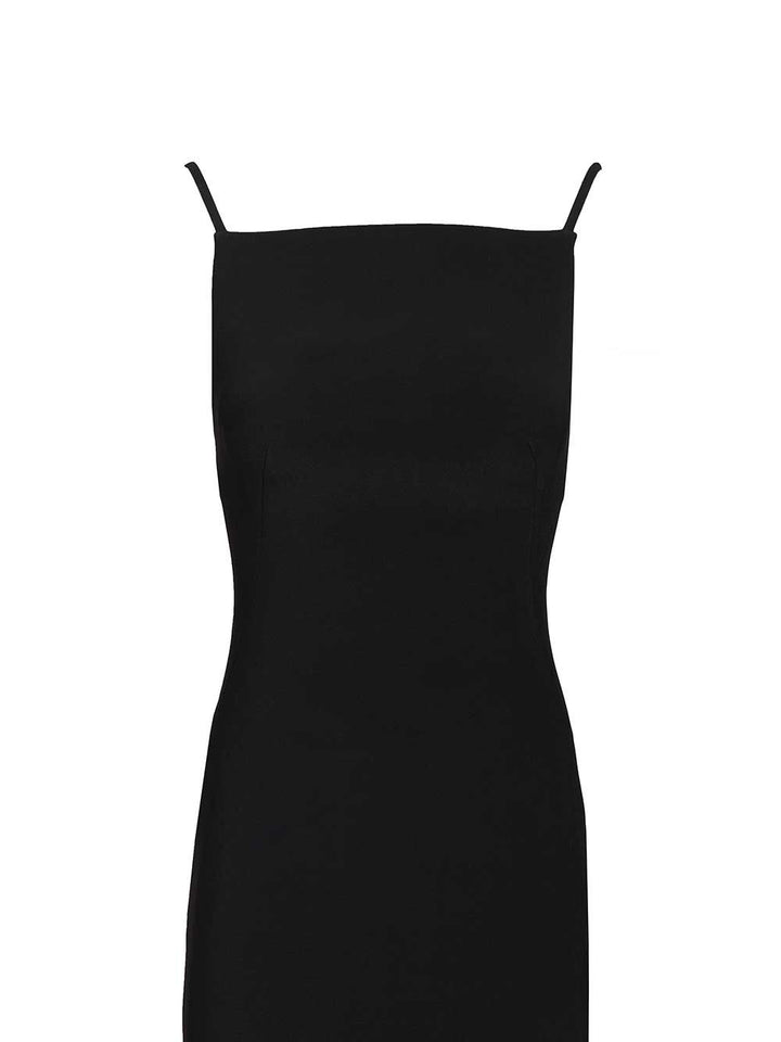 Givenchy Sliced Midi Dress In Crepe Cady Abiti - Nero | b121c597ac69f8955ae17fe8231cb44618df1a6e