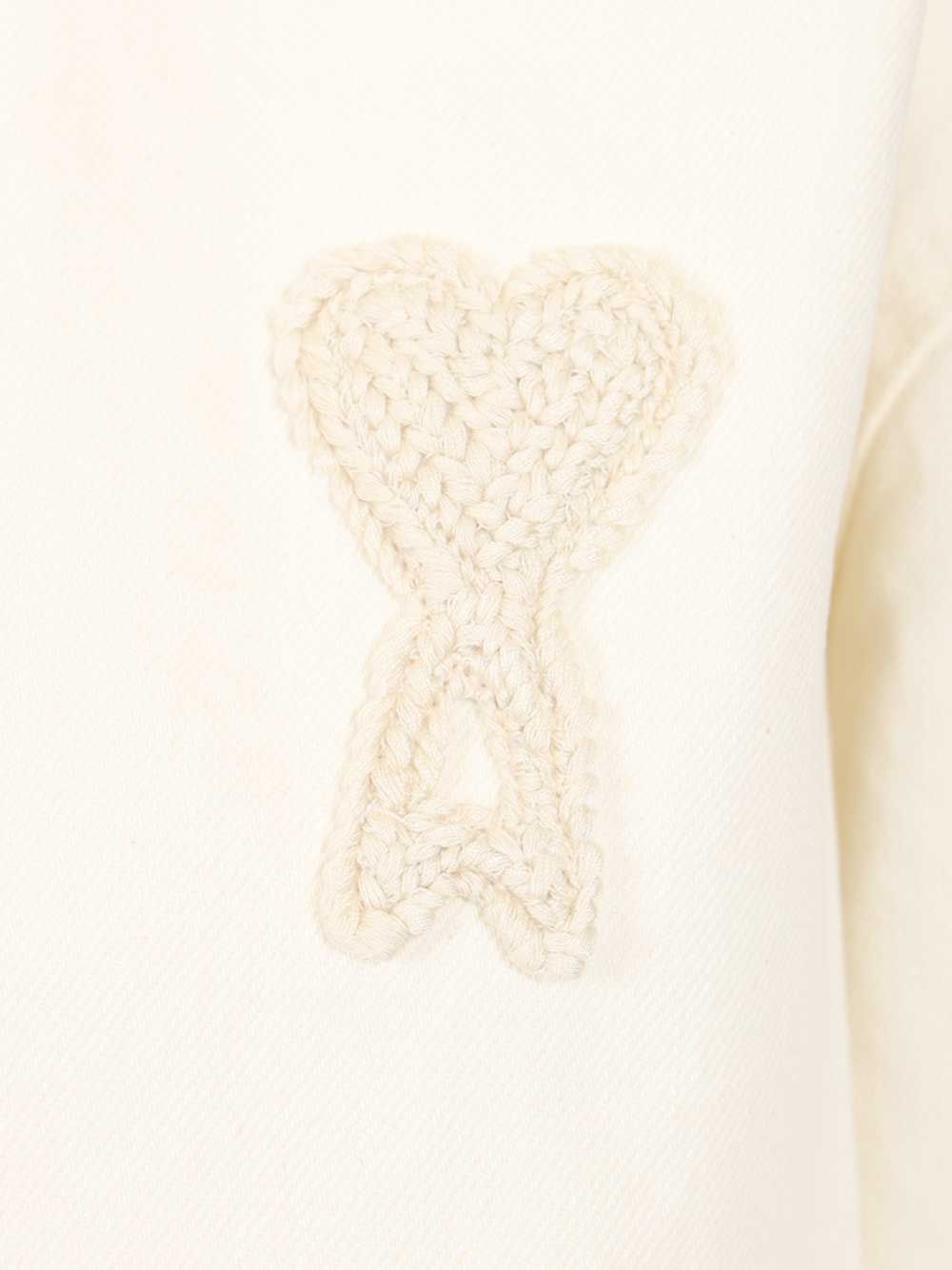 Ami Overshirt With Knitted Ami De Coeur Shirts - Bianco | be09cc7953fcc3ac50a45f756a70b2c8a7dc543e