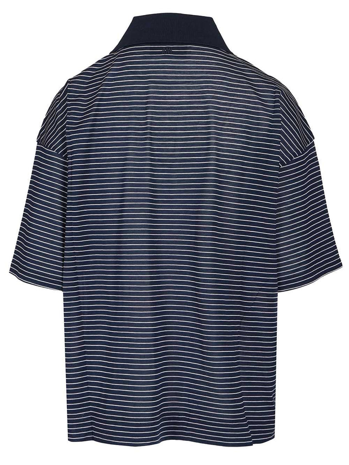 Ami Striped Boxy Fit Polo With Ami De Coeur Patch Polo shirt - Blu | 589ceebb9f8cb1962e848c1b0b4dd8dc53acfbee