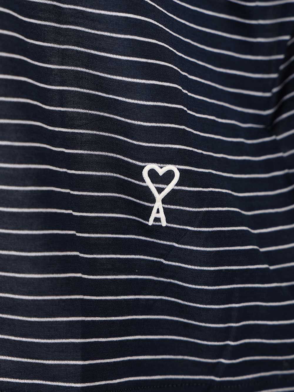 Ami Striped Boxy Fit Polo With Ami De Coeur Patch Polo shirt - Blu | cf312aae8f9118c5a44a22822f9bff1817ca0881