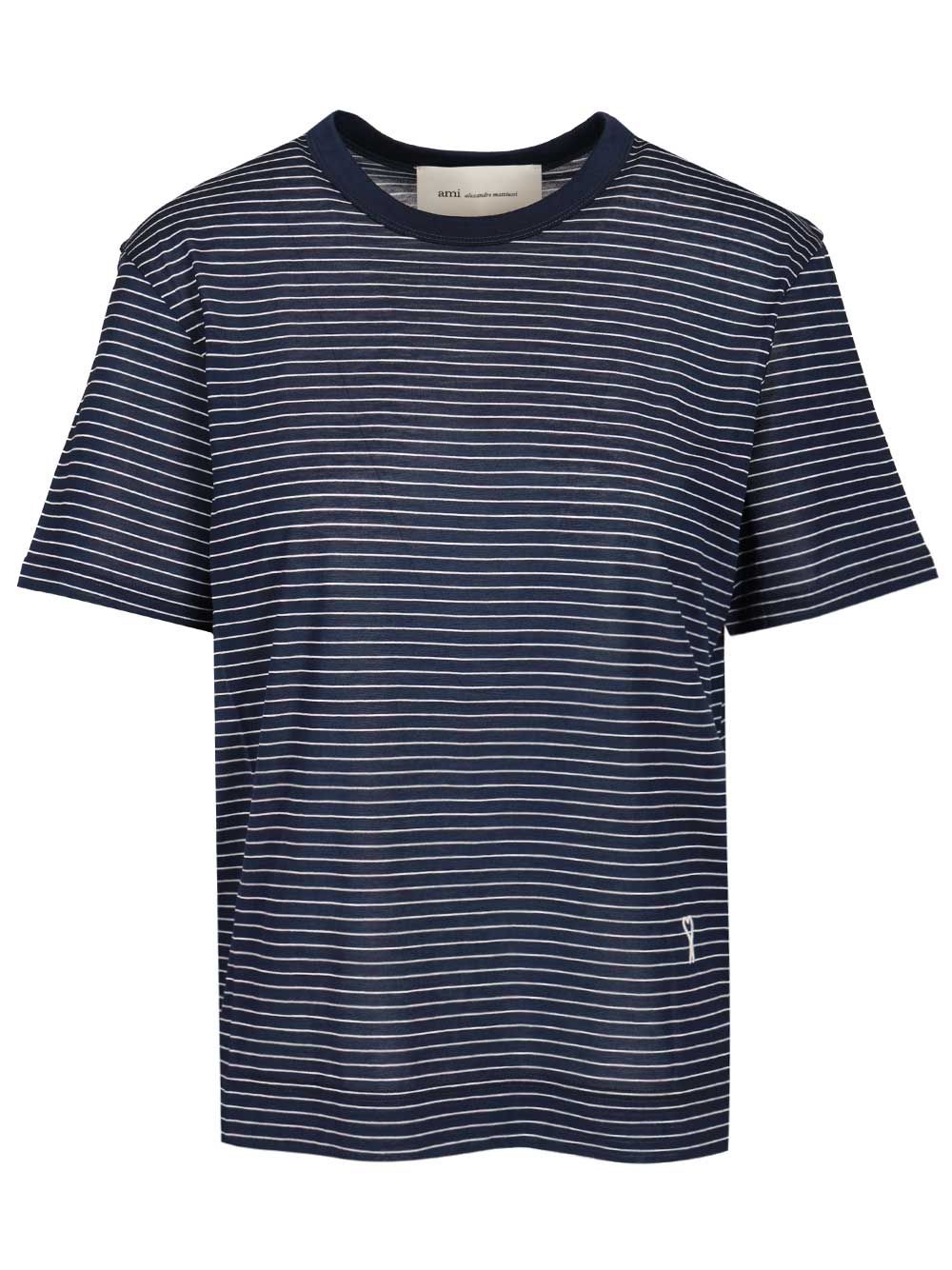 Ami Short-Sleeved T-Shirt - Blu | 3d557b03246dc67efb19d0a80e5e568d4d6a1ad9
