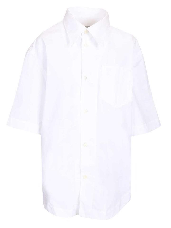 Ami Short-Sleeved Poplin Shirt Shirts - Bianco | c61deae25f6f9a0cbdcbb4b807c76404258395d8