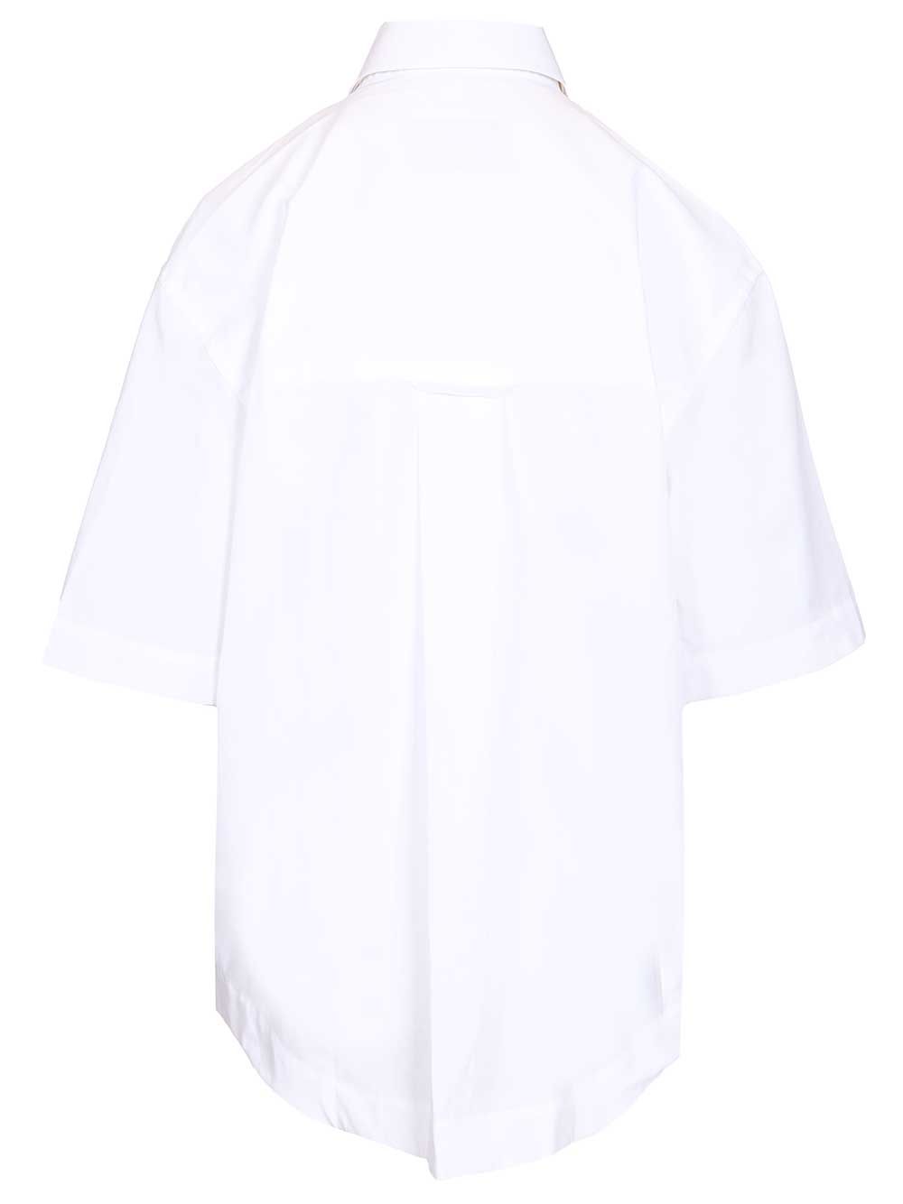Ami Short-Sleeved Poplin Shirt Shirts - Bianco | 022942e5f41c75cd347dcda45eb3e6077e2df491