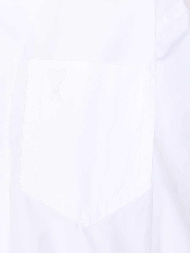 Ami Short-Sleeved Poplin Shirt Shirts - Bianco | b8c46c90c181ff24c58d4ab62e47c37081e86655