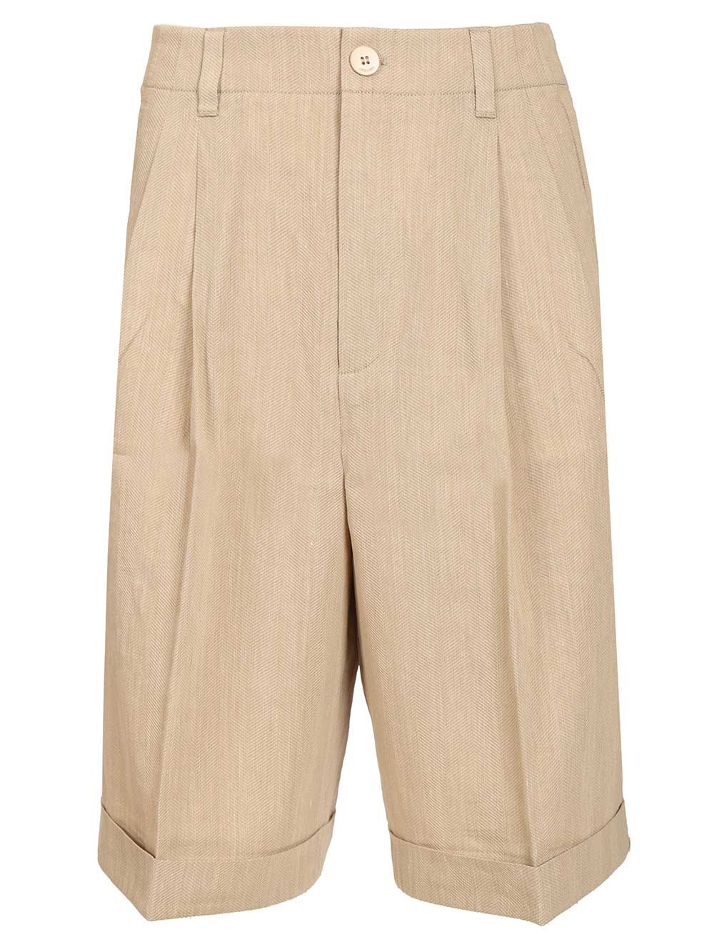 Jacquemus Short Pastro Trousers - Beige | 416104dfa8240d3a7e9979f99d12a033bb323d75