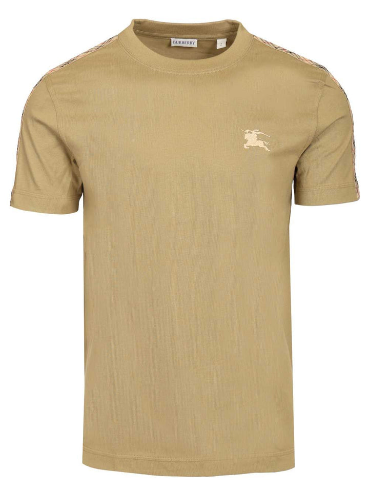 Burberry Cotton T-Shirt With Check Trim Trousers - Beige | bf8eed199081245ad66923b650d96e0912c4d00d