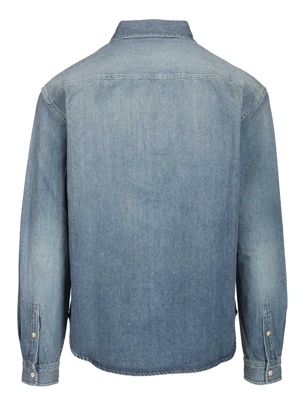 Saint Laurent Cassandre Denim Shirt Shirts - Blu | aa1062bbd33a653d7b443f47c3ee5dd51df254b4