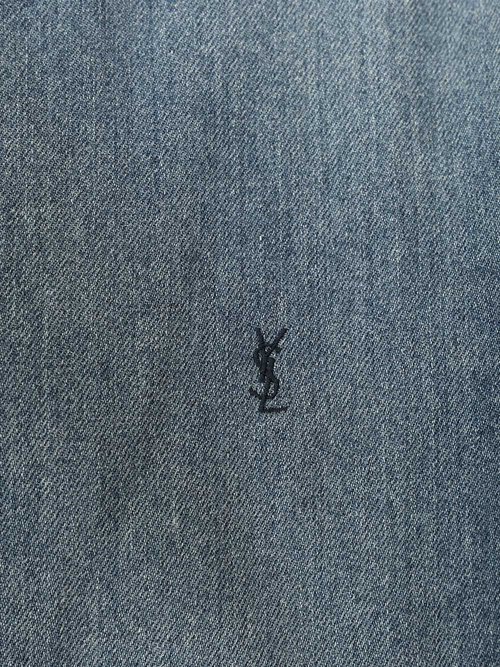 Saint Laurent Cassandre Denim Shirt Shirts - Blu | ed927b2006780adb930d3022b2b9f7df345afee2