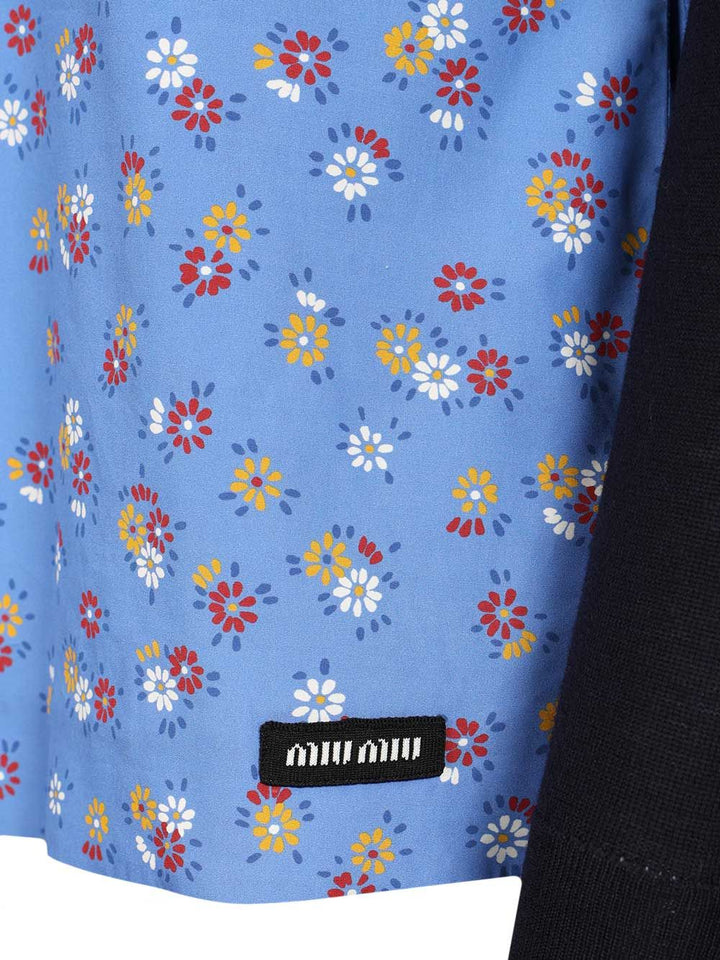 Miu Miu Poplin And Wool Sweater Polo shirt - Multicolor | 47beec24876fa559917b51f0577dff3999a29057