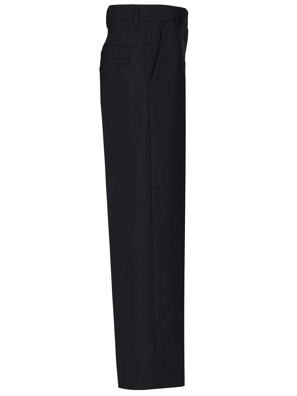 Miu Miu In Kid Mohair Trousers - Blu | 81fc871cb2e665d1d5daea0f453d7cb7e07541ad