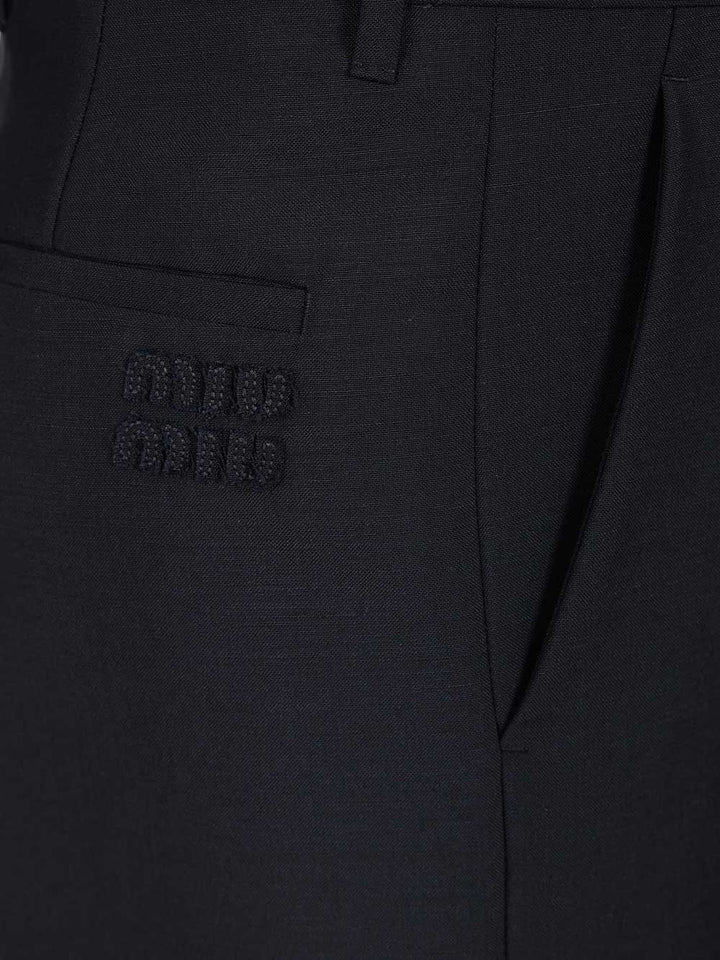 Miu Miu In Kid Mohair Trousers - Blu | 6d167e37fb69b856bc8699c0d3f90d903ad1bfa3