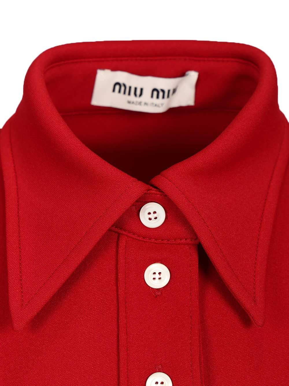 Miu Miu Technical Jersey Polo shirt - Rosso | 80ec6a51c4e3816414b93270994a9c25ce454fd4