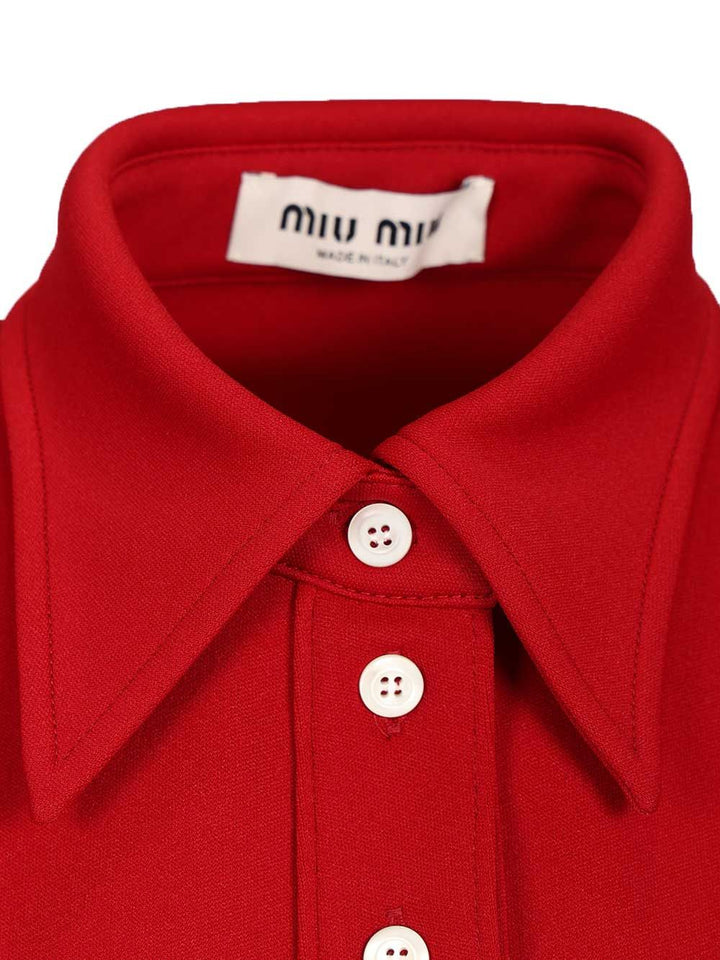Miu Miu Technical Jersey Polo shirt - Rosso | 80ec6a51c4e3816414b93270994a9c25ce454fd4