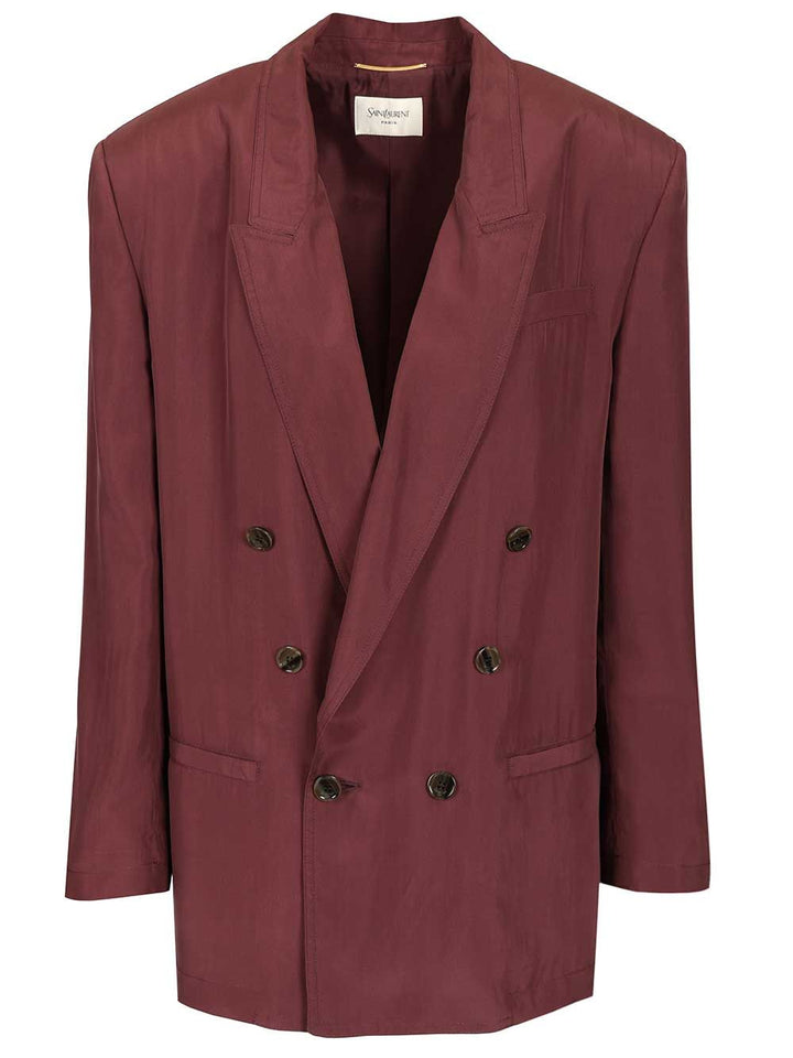 Saint Laurent Veste Giacche - Bordeaux | 2d0ceec5b2e63fbcd86ffa7f6468eca5d5d9bca4