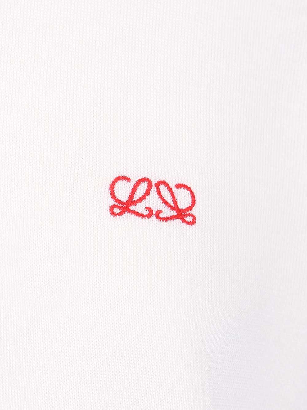 Loewe Cashmere And Silk Blend Polo Shirt Knitwear - Bianco | 10902813e512ba391f5c0c0caf6e8f517cd5cfda
