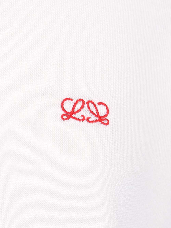 Loewe Cashmere And Silk Blend Polo Shirt Knitwear - Bianco | 10902813e512ba391f5c0c0caf6e8f517cd5cfda