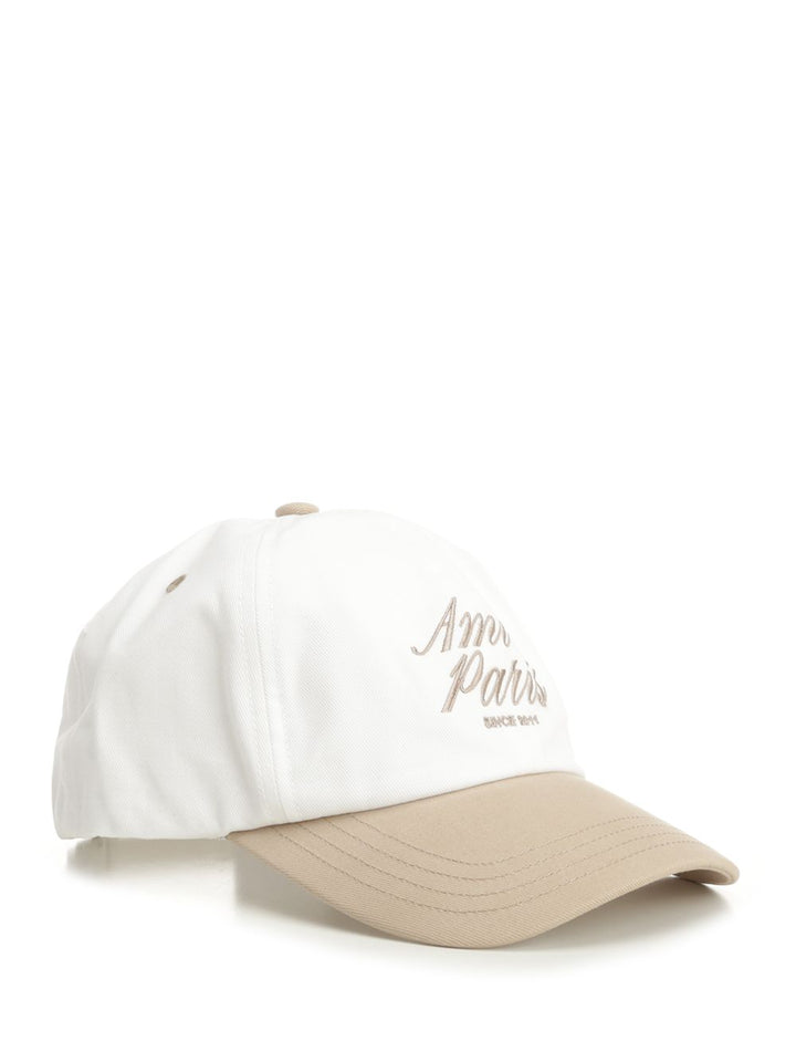 Ami Bicolor Ami Paris Cap Cotton Gabardine Cappelli - Beige | 77af661b8f146014210ae349a7766499b338979d