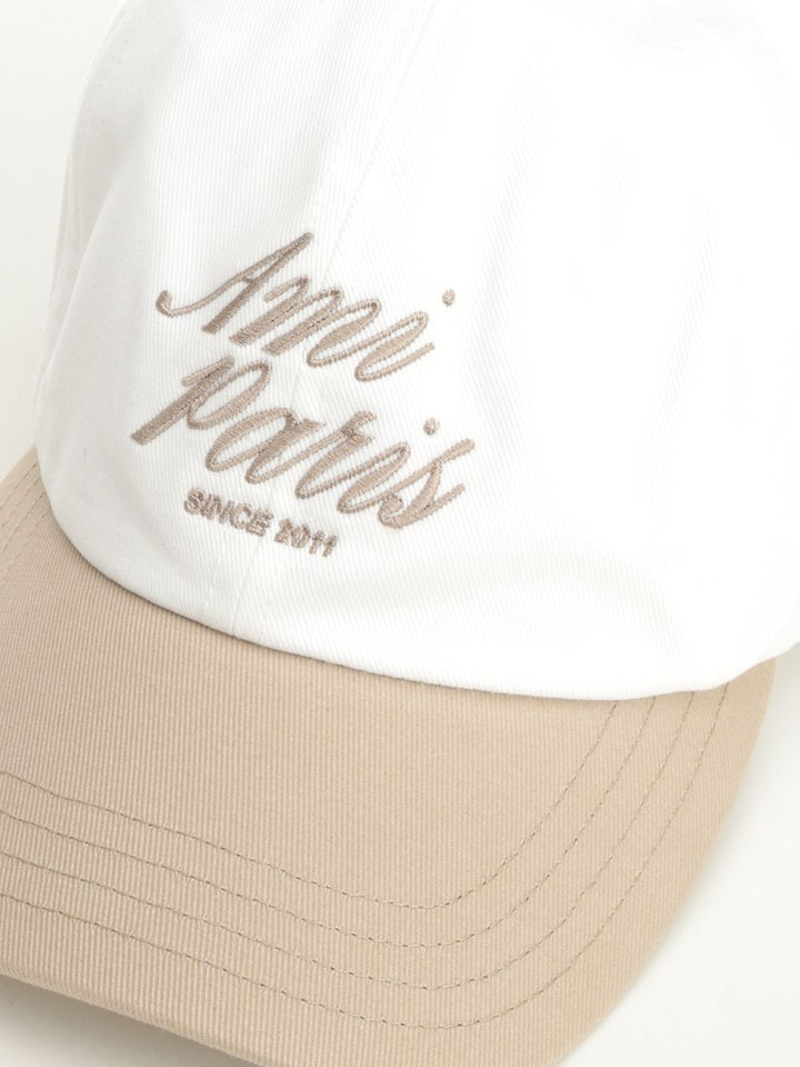 Ami Bicolor Ami Paris Cap Cotton Gabardine Cappelli - Beige | 3abf2ccfa5d8b50933bdd0cb294b8e43bc059af3
