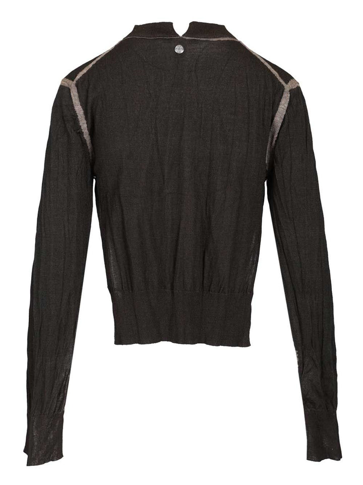 Acne Studios Crumpled V-Neck Sweater Knitwear - Marrone | 2e6d3a68ad0925b8d37edc83248987c4c023c4a5