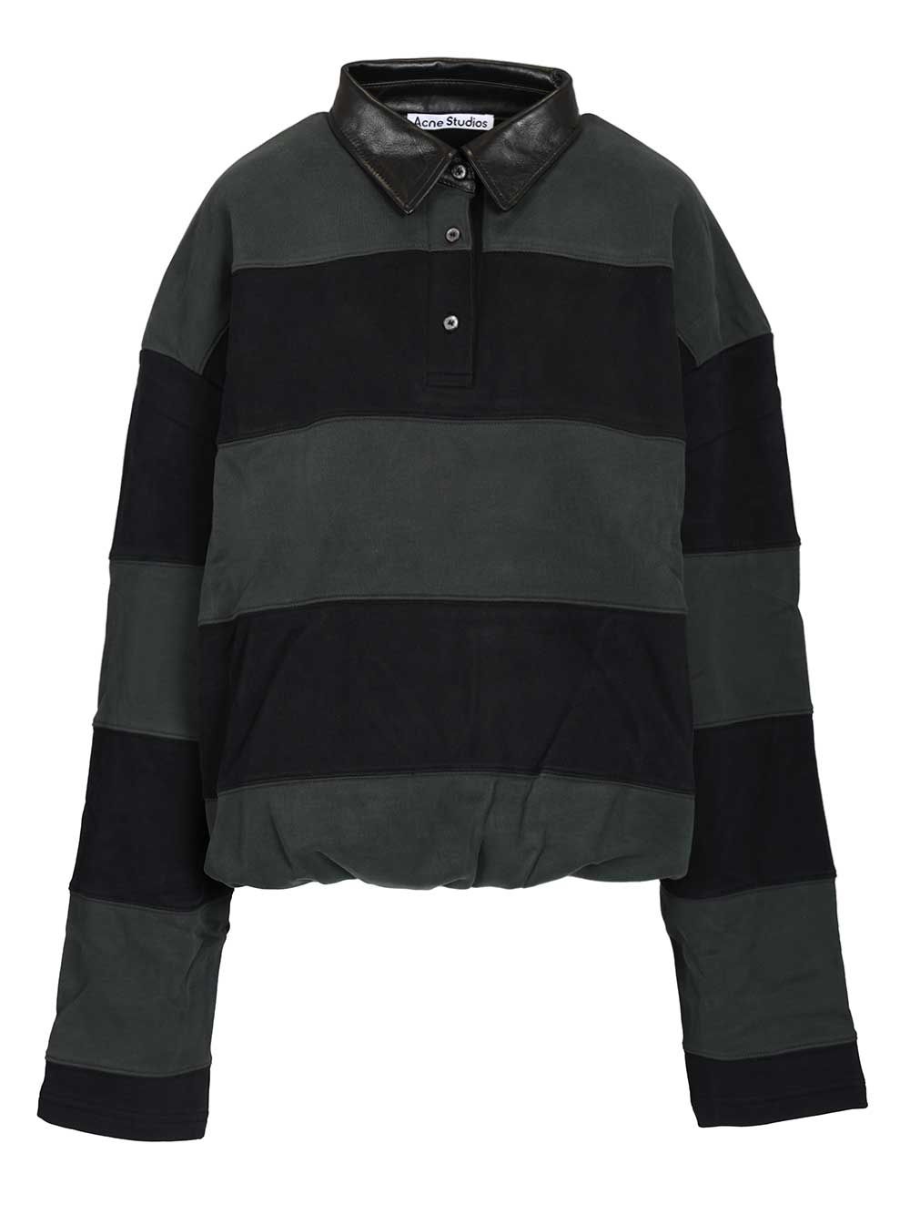 Acne Studios Striped Polo Sweater Polo shirt - Verde | 21c2ce5aef47f89c97c26fbf82e5a960e67b7a37