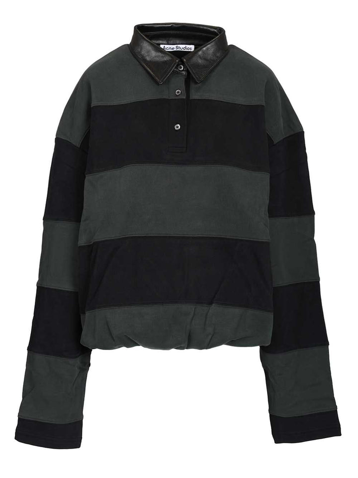 Acne Studios Striped Polo Sweater Polo shirt - Verde | 21c2ce5aef47f89c97c26fbf82e5a960e67b7a37