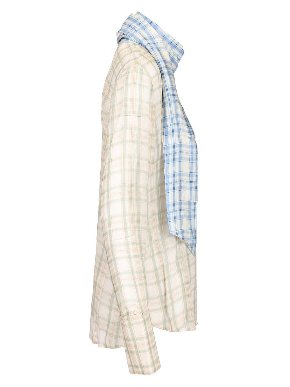 Acne Studios Silk Blouse With Scarf Shirts - Verde | 031b1bd57ccefa203abaadf719c83c7145fc48ee