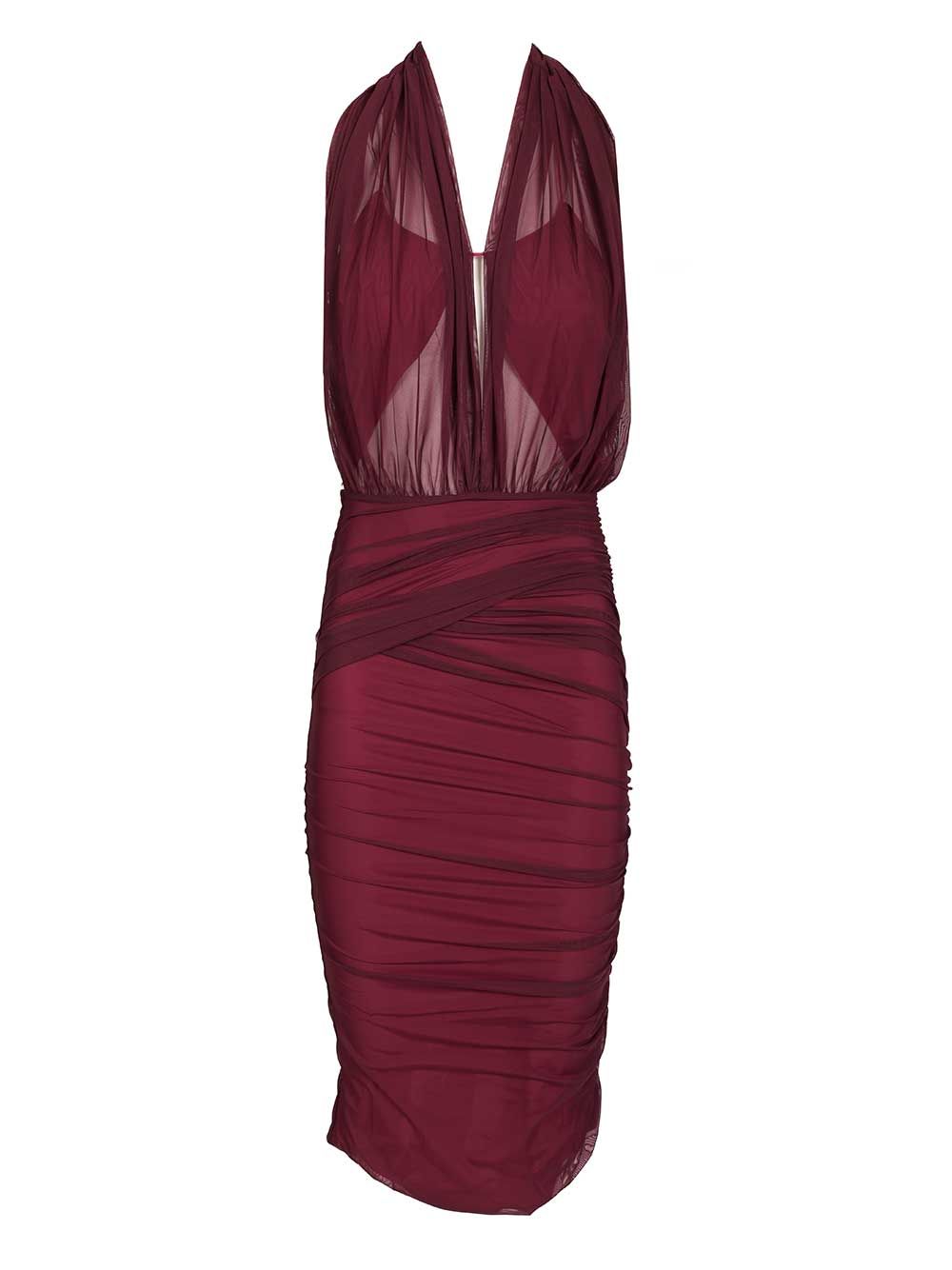 Amazuin Tamie Sheer Transparent Dress Abiti - Bordeaux | e7fc37c0768bbb7d9784314656d7f9ba0e4b1b89