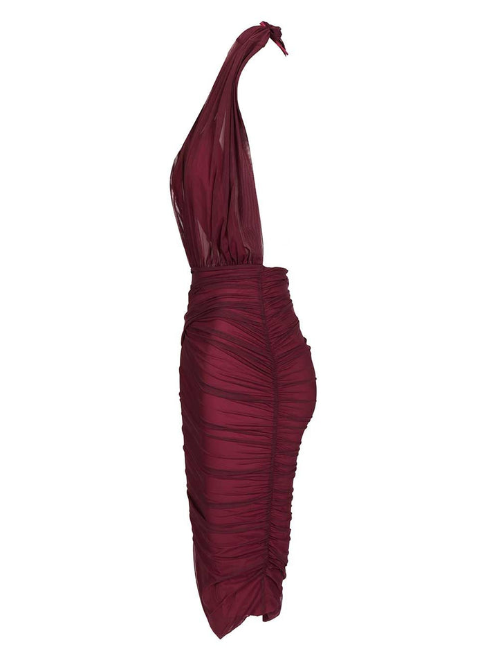 Amazuin Tamie Sheer Transparent Dress Abiti - Bordeaux | 6219d6a24db89f2408c9ccaa71678e83a5e4322e