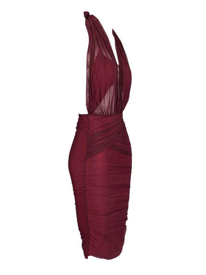 Amazuin Tamie Sheer Transparent Dress Abiti - Bordeaux | 89be2c3487cb4e951c70a52f74850856971ae944